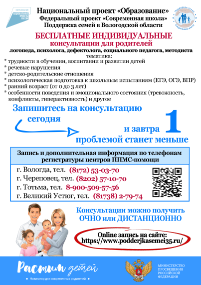 Важная информация от БУ ВО "Областной центр ППМСП ".